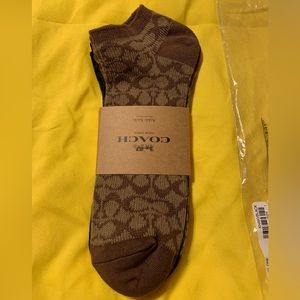 Coach mens ankle socks lot of 2 pairs black/brown Onesize